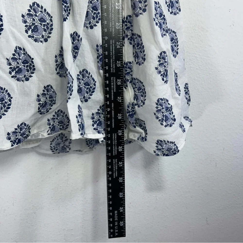Crew Cuts J.Crew girls Dress Girls 10 indigo blue white puff sleeves batik print - Picture 10 of 13